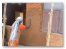 Everyone loved hand applying it after damping the wall just a bit.
