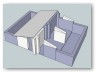 The design: two units divided by a wall. To be built with adobe bricks